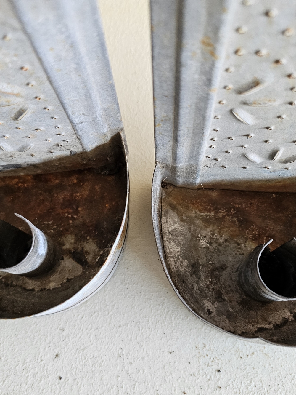 Pair of Vintage Metal Wall Sconces - Rustic Gray - Picture 8 of 8